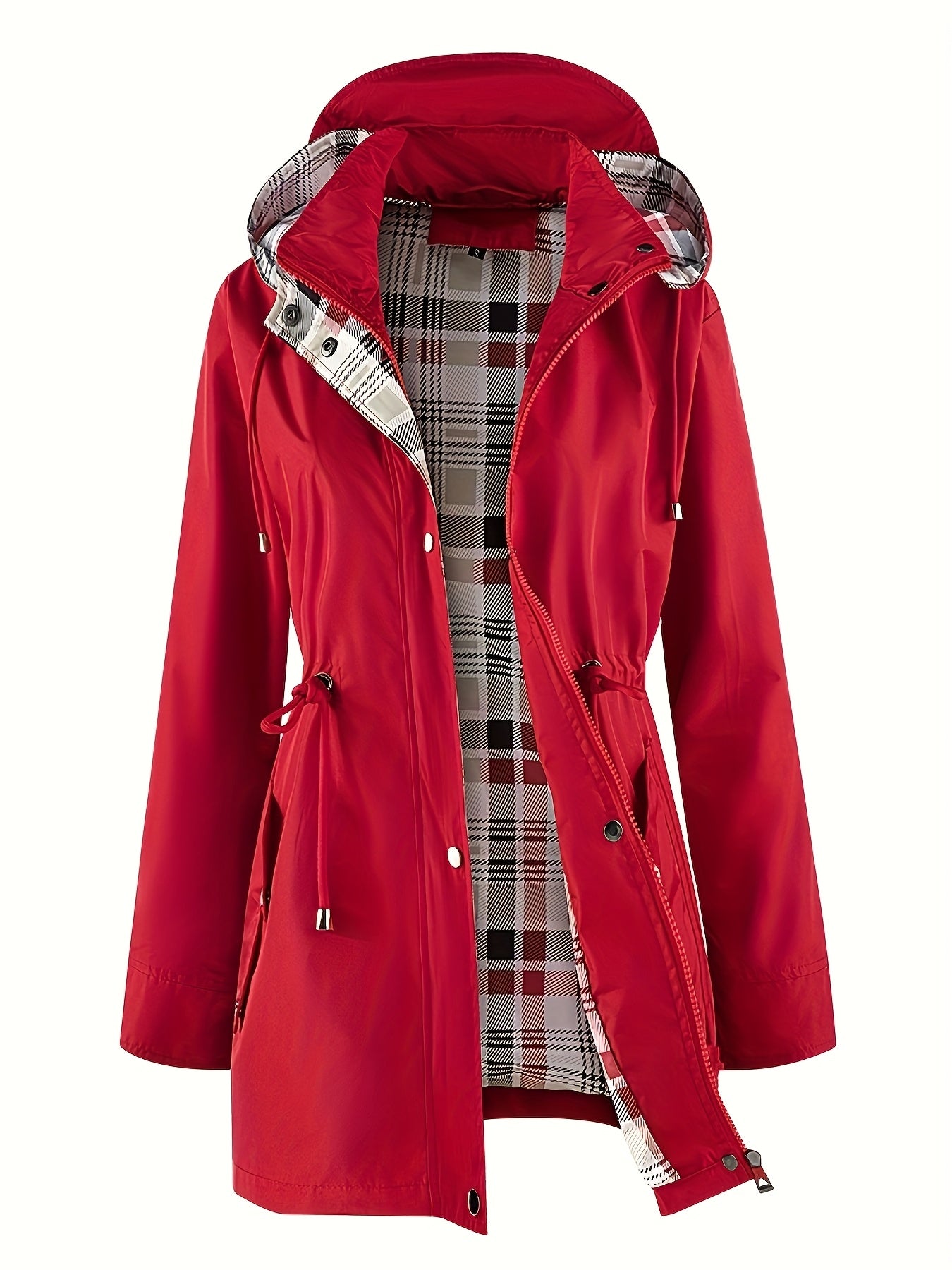 Dame jakke | Parka med hætte og justerbar talje