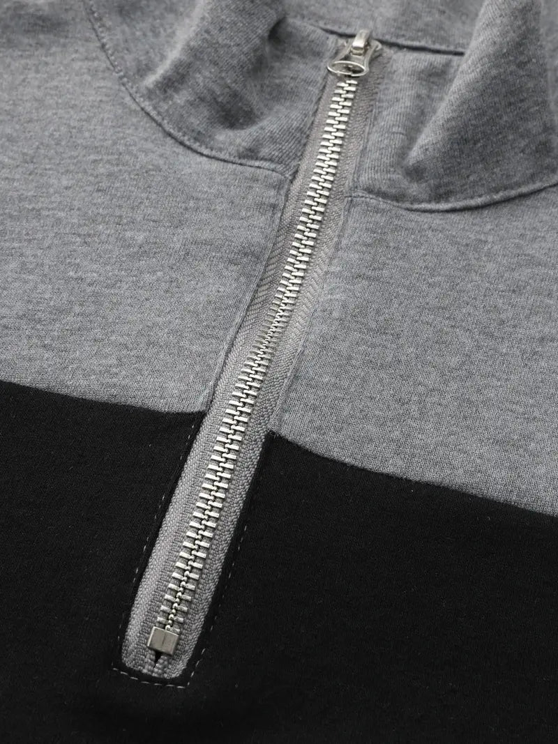 Herre half zip pullover | Strikket trøje med lynlås i kraven