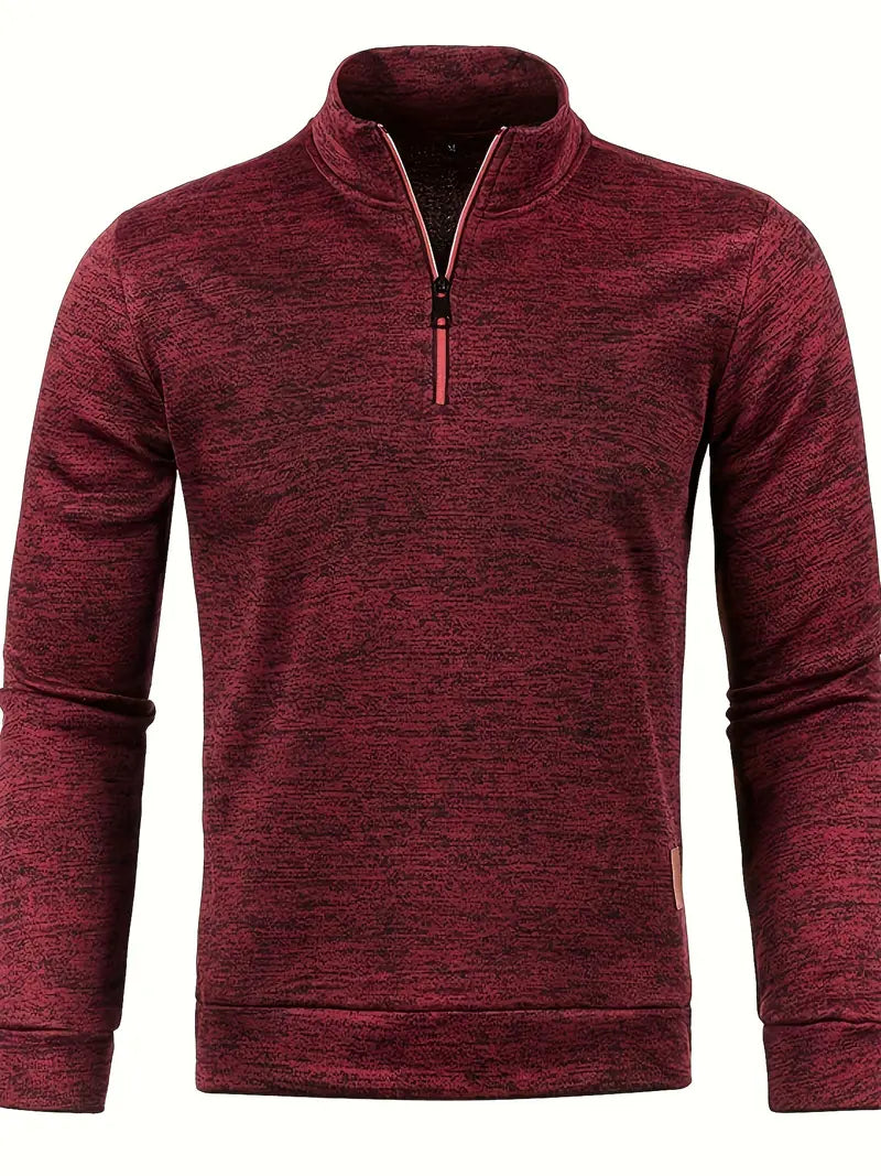 Herre trøje | Half zip sweater i varm strik
