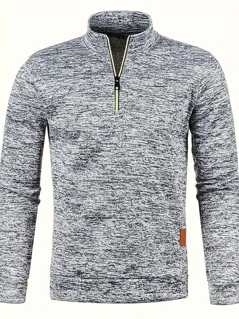 Herre trøje | Half zip sweater i varm strik