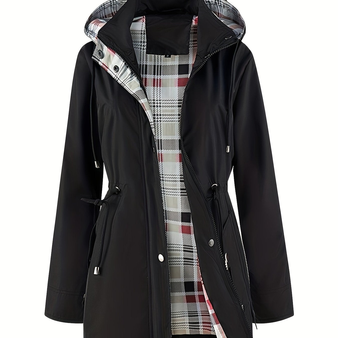 Dame jakke | Parka med hætte og justerbar talje