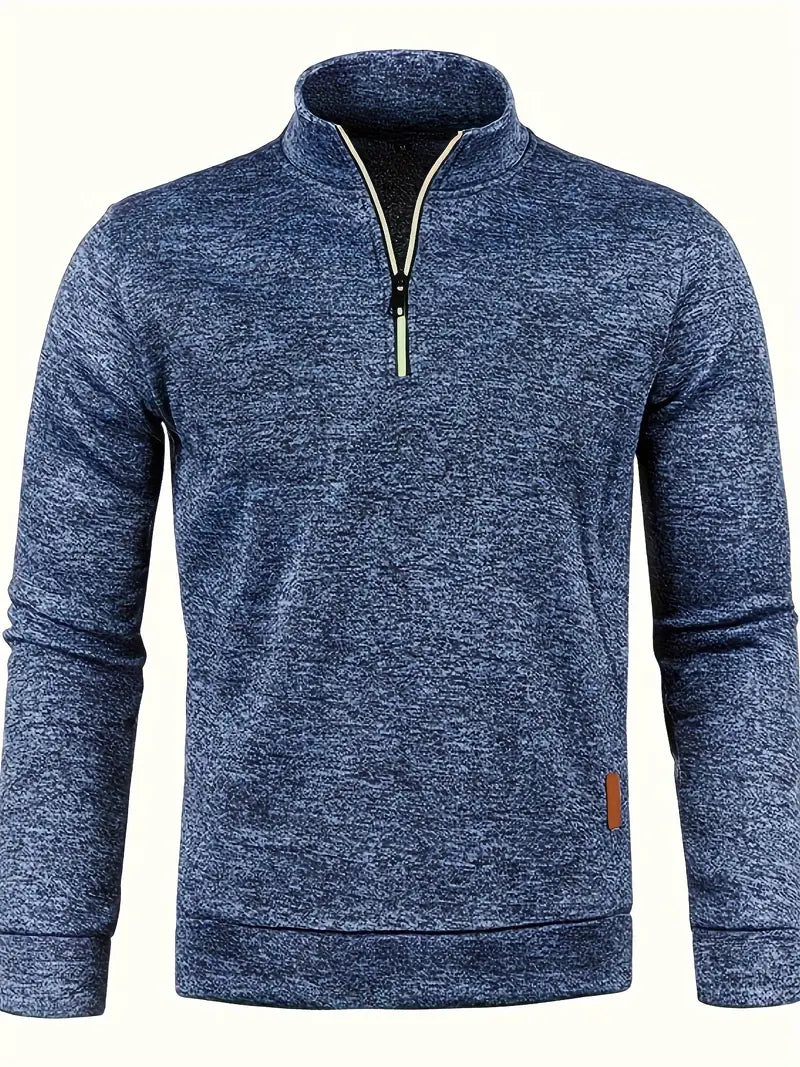 Herre trøje | Half zip sweater i varm strik