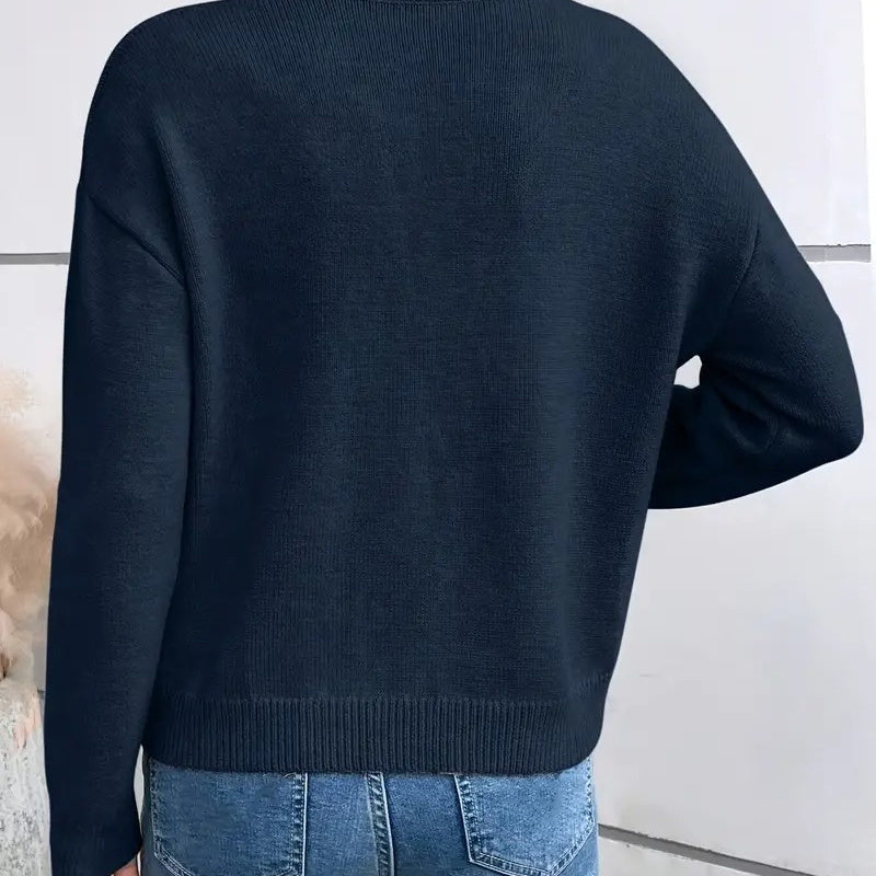 Dame trøje | Langærmet trøje med V-hals