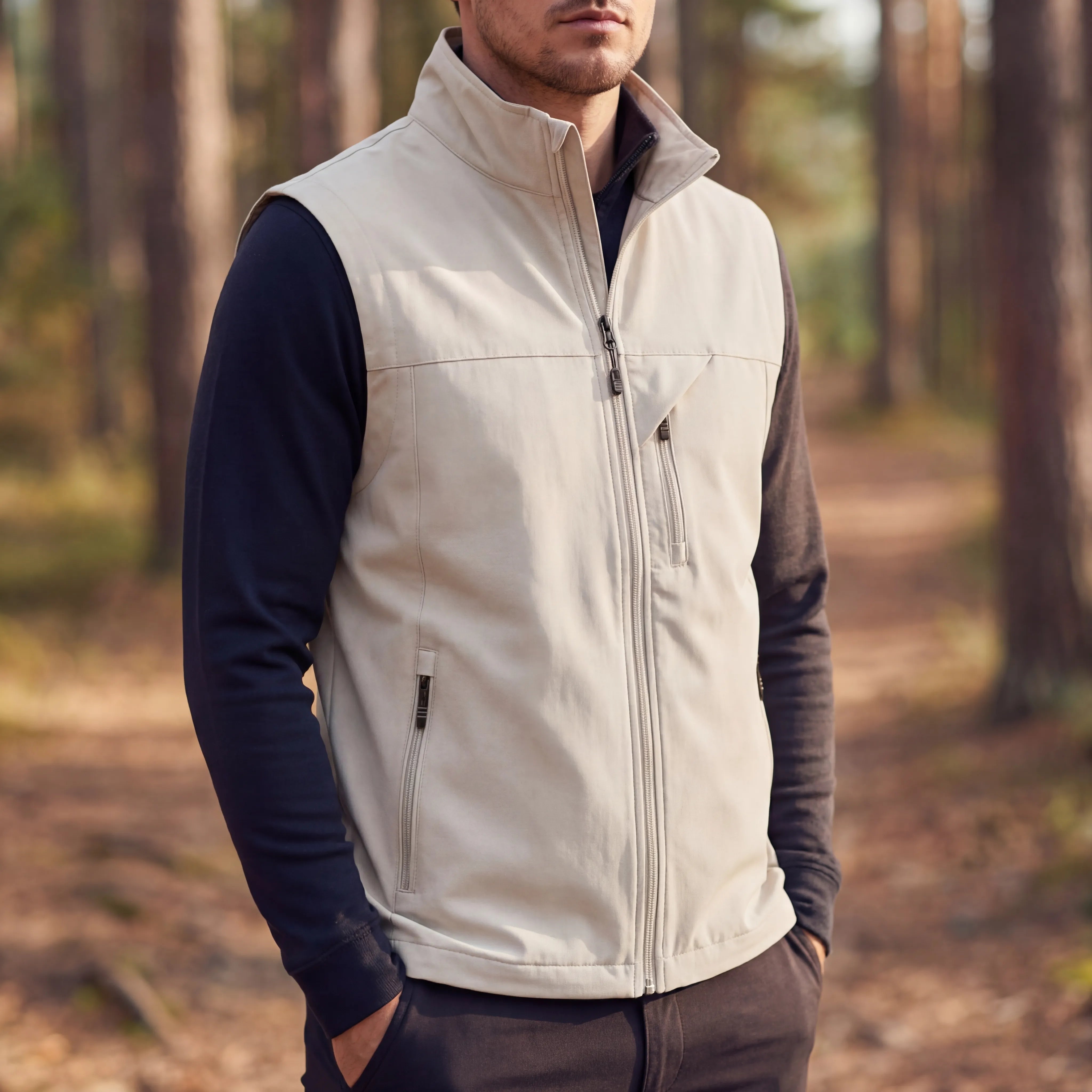 Gilet sans manches pour homme | Gilet d'extérieur léger et respirant