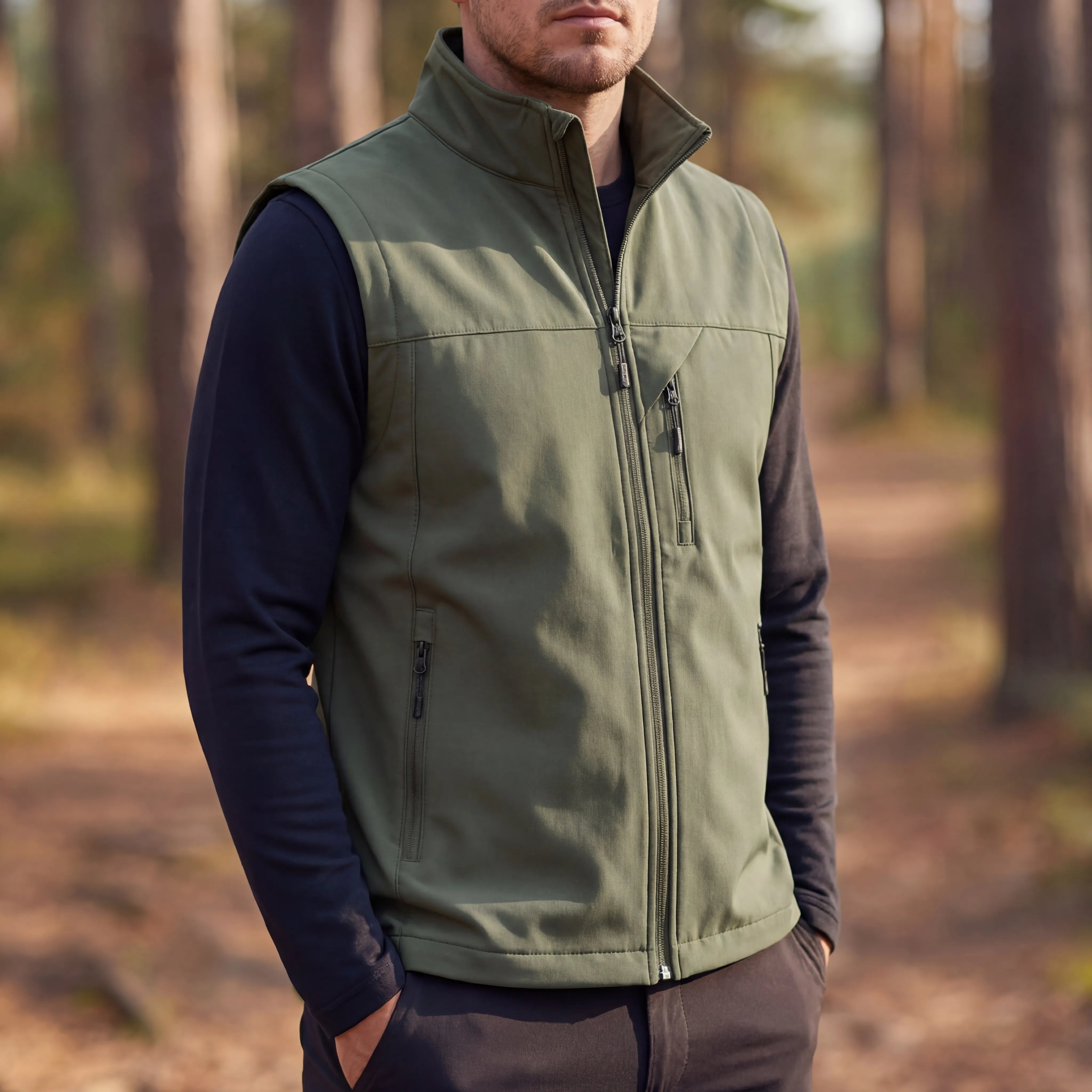 Gilet sans manches pour homme | Gilet d'extérieur léger et respirant
