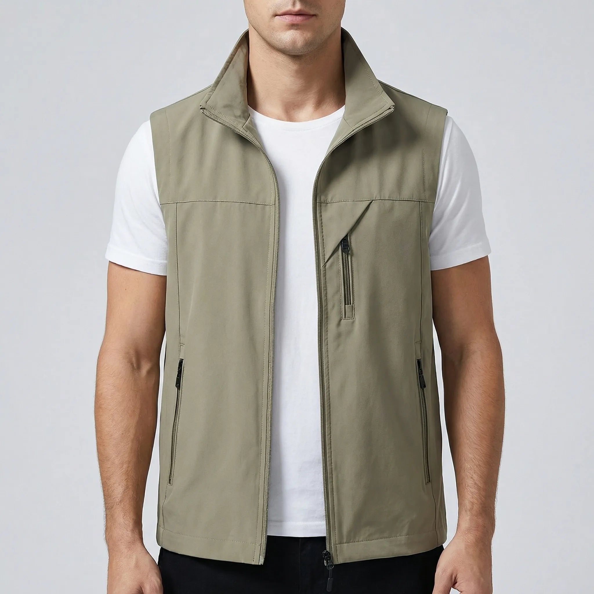 Gilet sans manches pour homme | Gilet d'extérieur léger et respirant