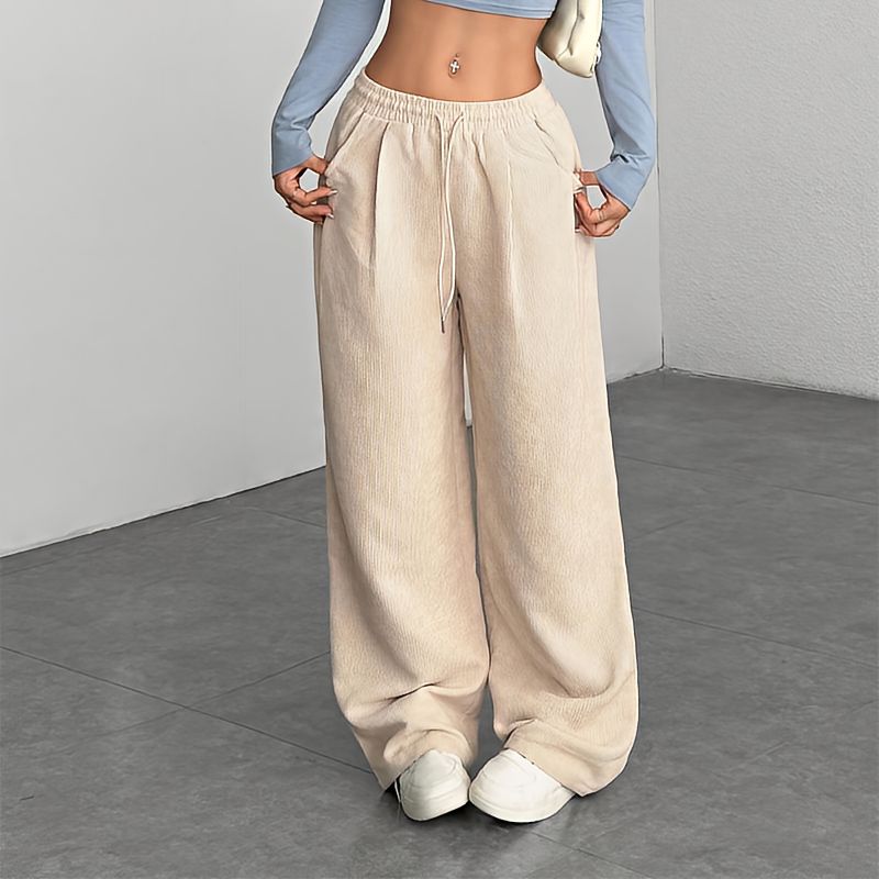 Pantalons pour femmes | Pantalons décontractés à coupe ample avec cordon