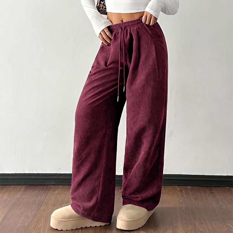 Pantalons pour femmes | Pantalons décontractés à coupe ample avec cordon