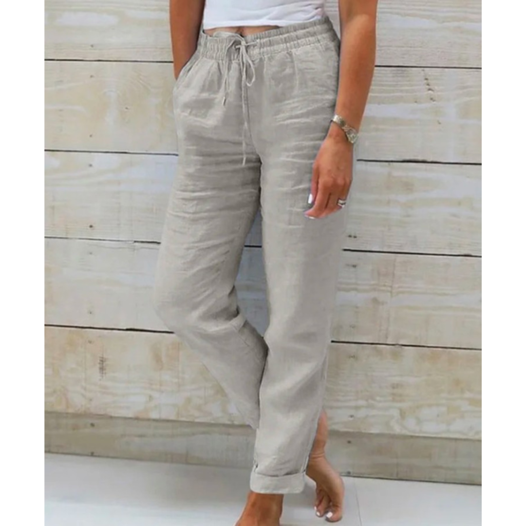 Pantalons pour femmes | Pantalons en lin à taille élastiquée