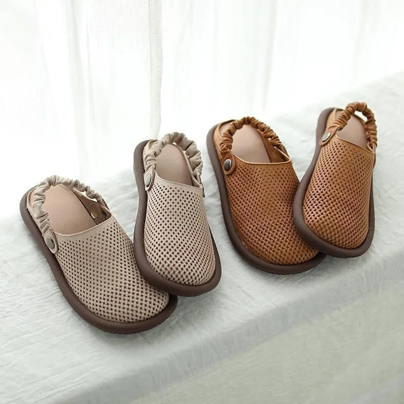 Chaussures sans lacets pour femme | Sabots confortables à perforations et bride