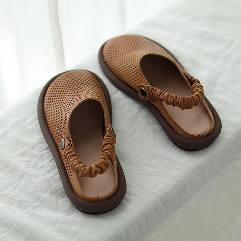 Chaussures sans lacets pour femme | Sabots confortables à perforations et bride