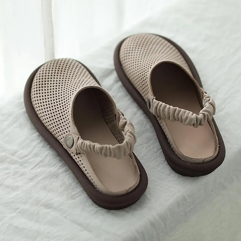 Chaussures sans lacets pour femme | Sabots confortables à perforations et bride