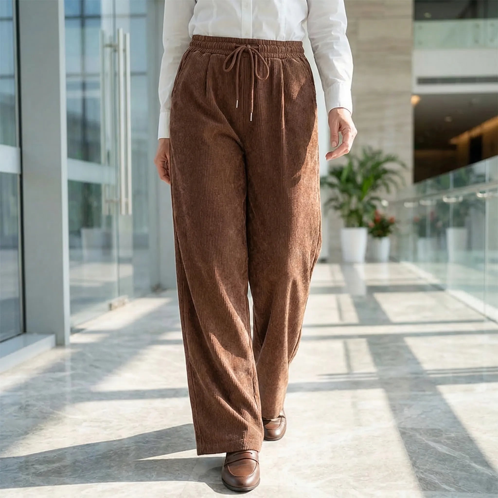 Pantalons pour femmes | Pantalons décontractés à coupe ample avec cordon