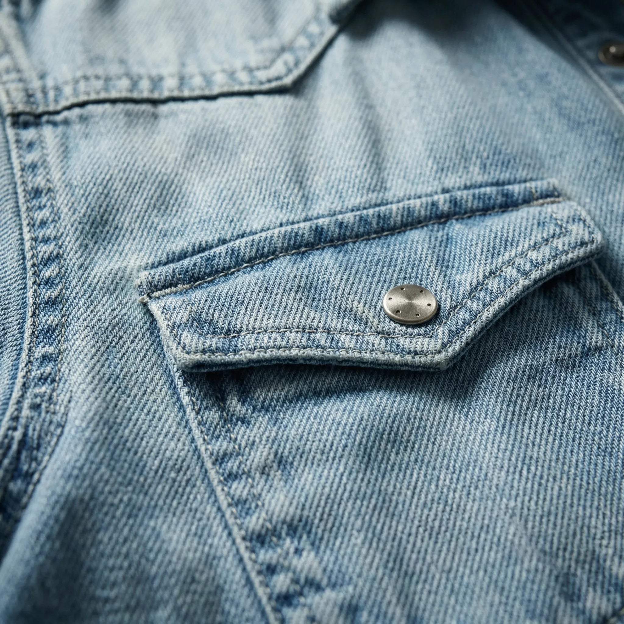 Chemise en denim pour homme | Coupe ajustée avec poches poitrine