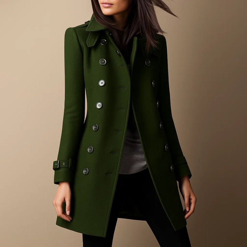 Elegant dobbeltradet damefrakke 3