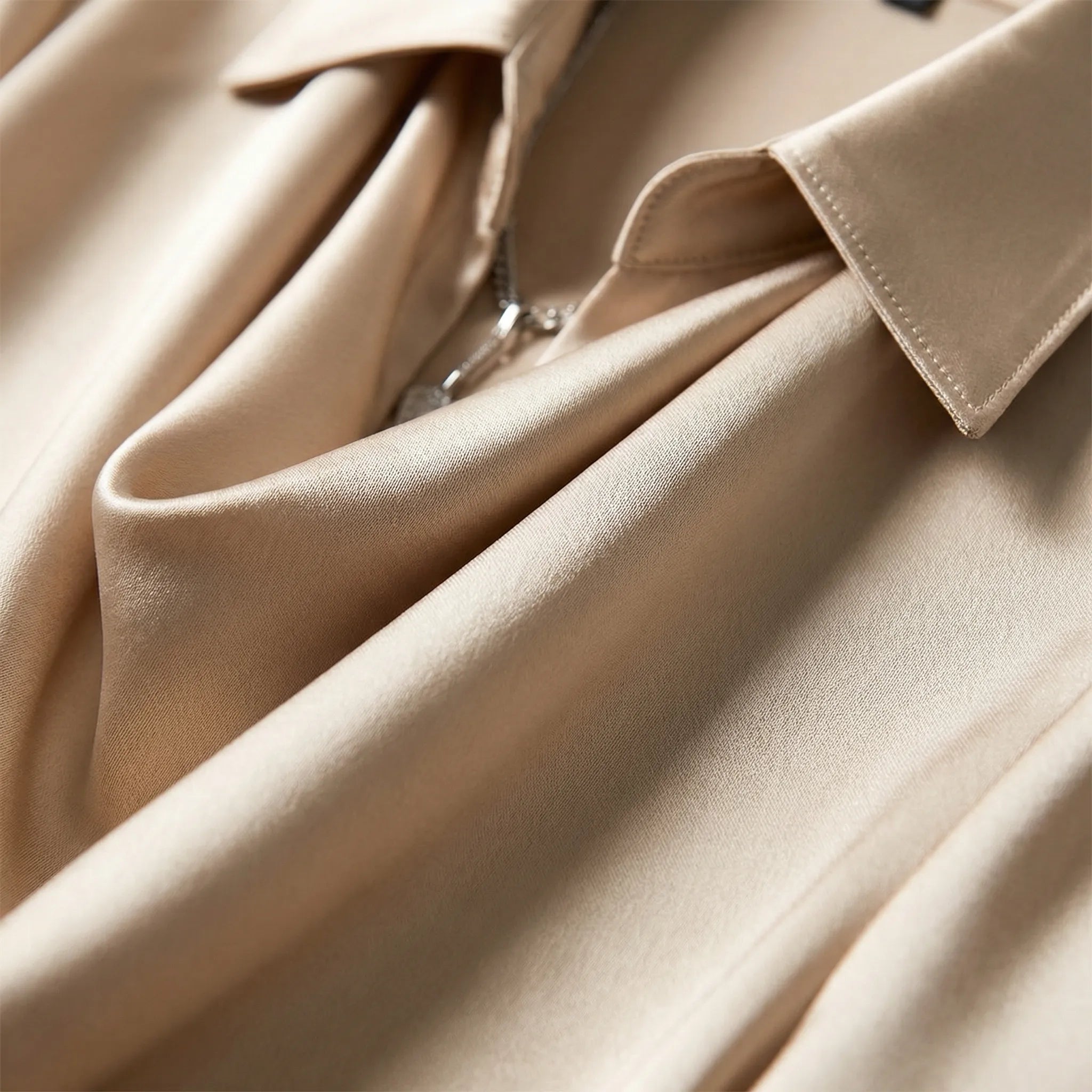 Elegant satintop dame | Stilfuld bluse med krave