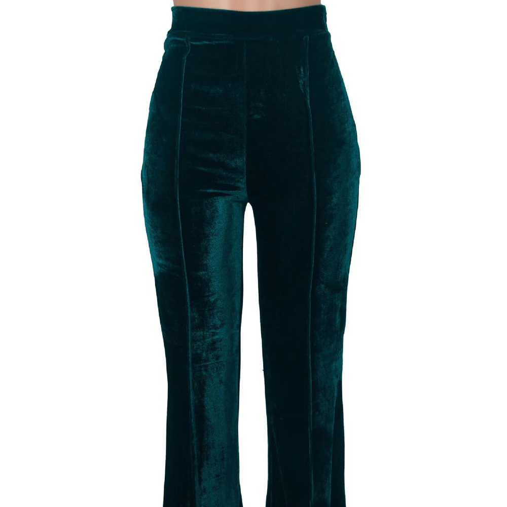 Dame flared bukser | Elegant velvet med høj talje