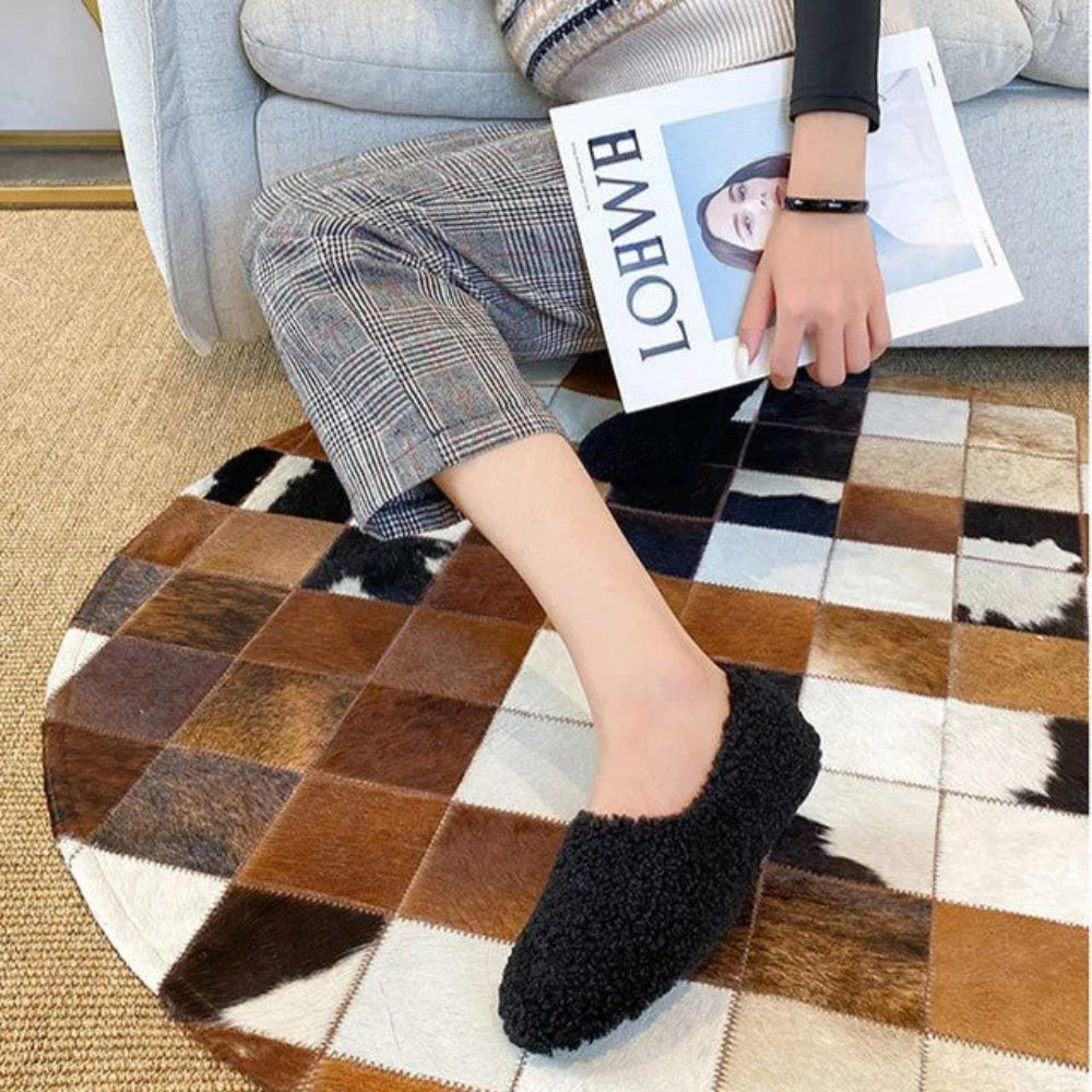 Dame hjemmesko | Bløde ballerinaer i hyggeligt vinterdesign