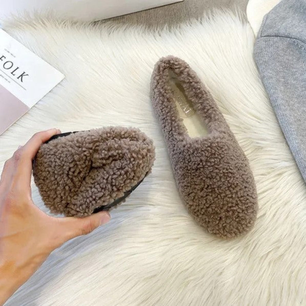 Dame hjemmesko | Bløde ballerinaer i hyggeligt vinterdesign