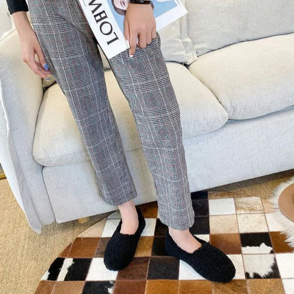 Dame hjemmesko | Bløde ballerinaer i hyggeligt vinterdesign