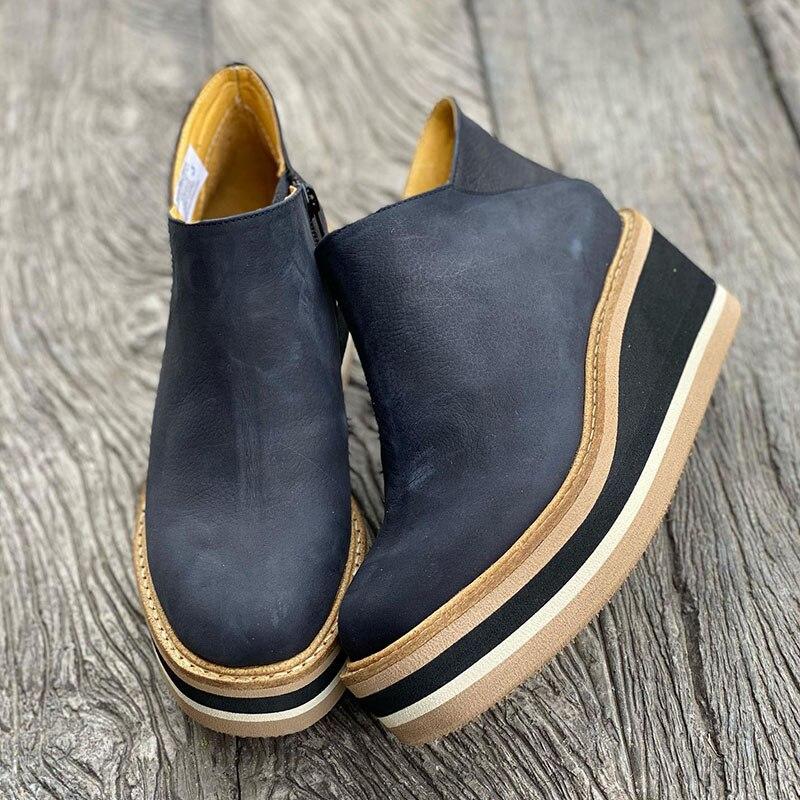 Dame støvler | Enkeltstøvler med plateau og moderne snit