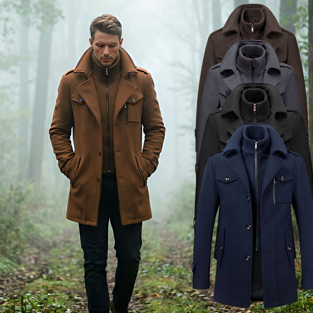 Herrefrakke | Elegant vinterjakke i varm uldblanding