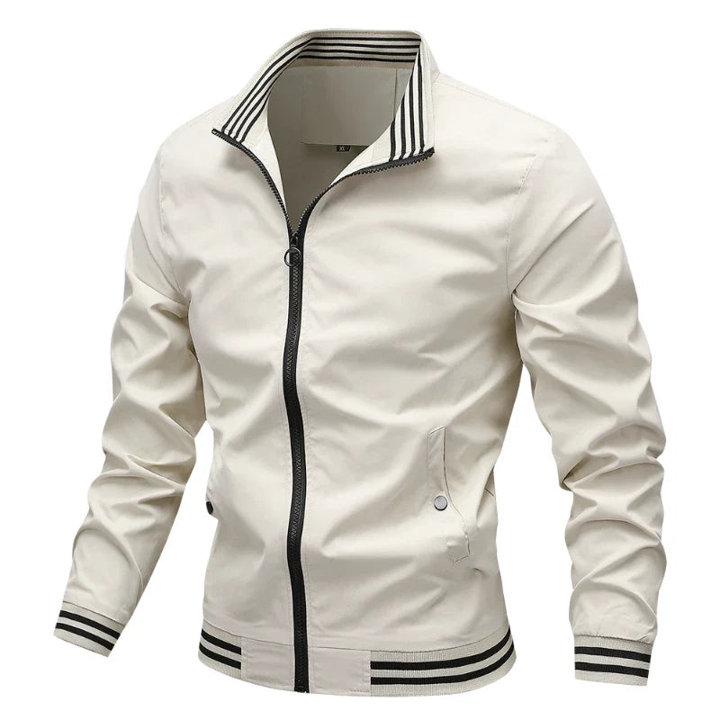 Veste mi-longue pour homme | Veste légère avec un col élégant et une fermeture à glissière