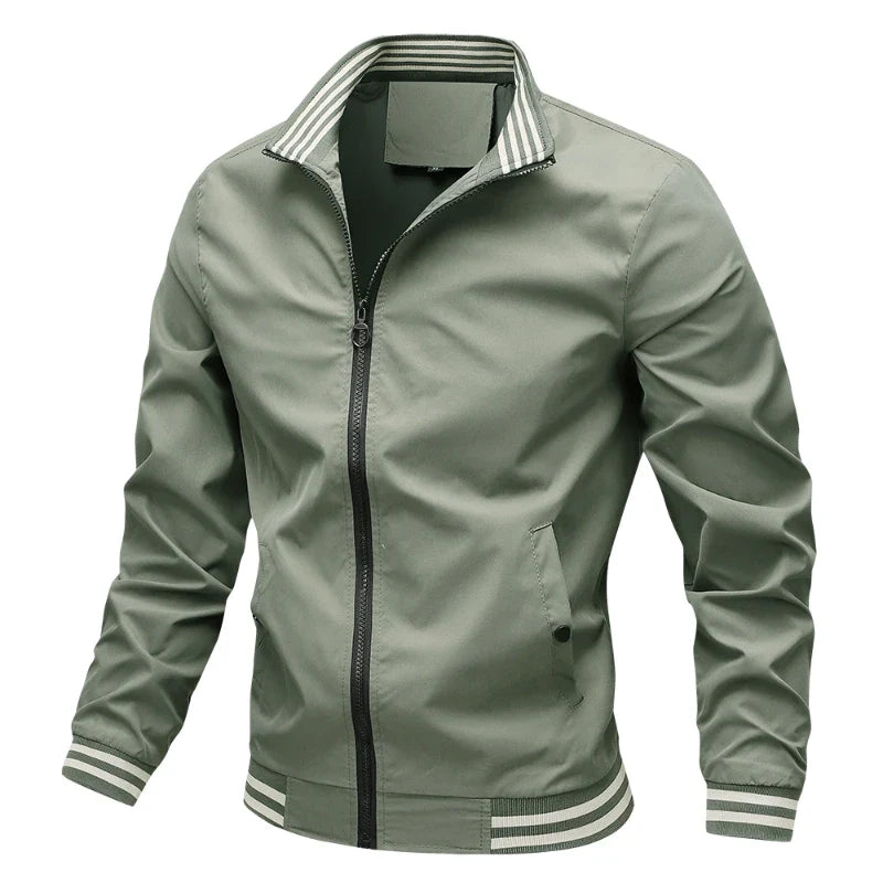 Veste mi-longue pour homme | Veste légère avec un col élégant et une fermeture à glissière