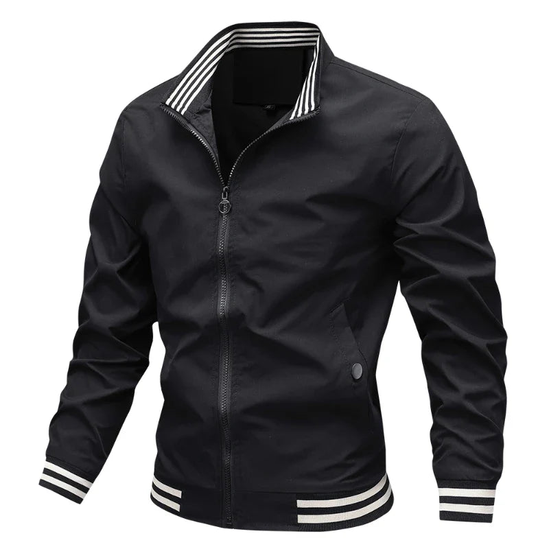 Veste mi-longue pour homme | Veste légère avec un col élégant et une fermeture à glissière