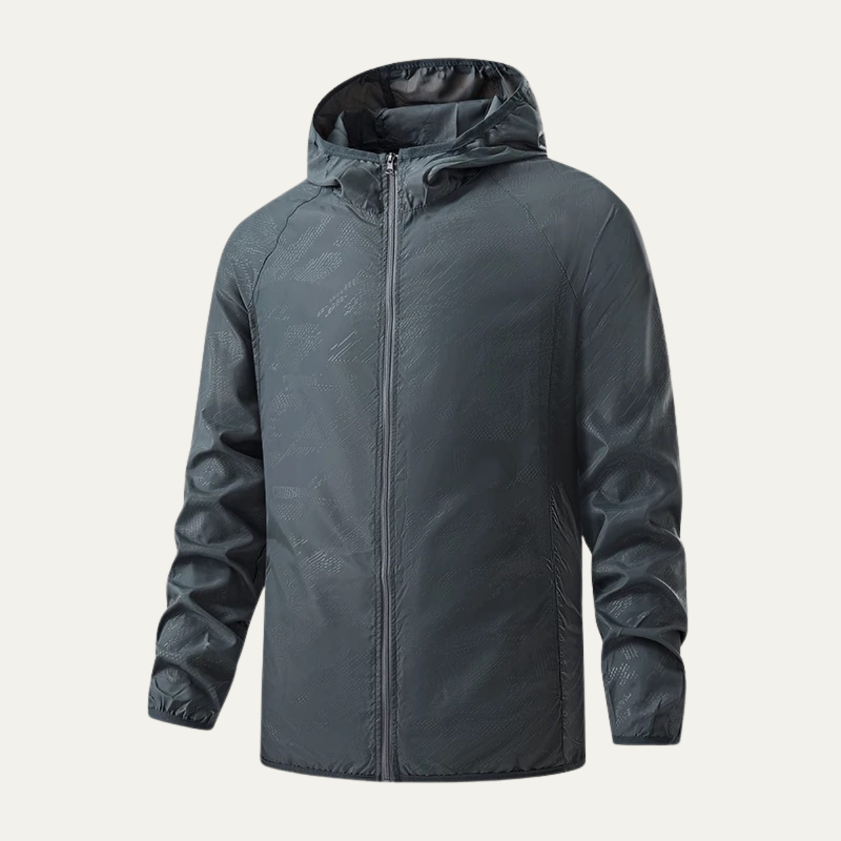Veste d'été pour homme | Veste légère coupe-vent avec capuche et fermeture éclair