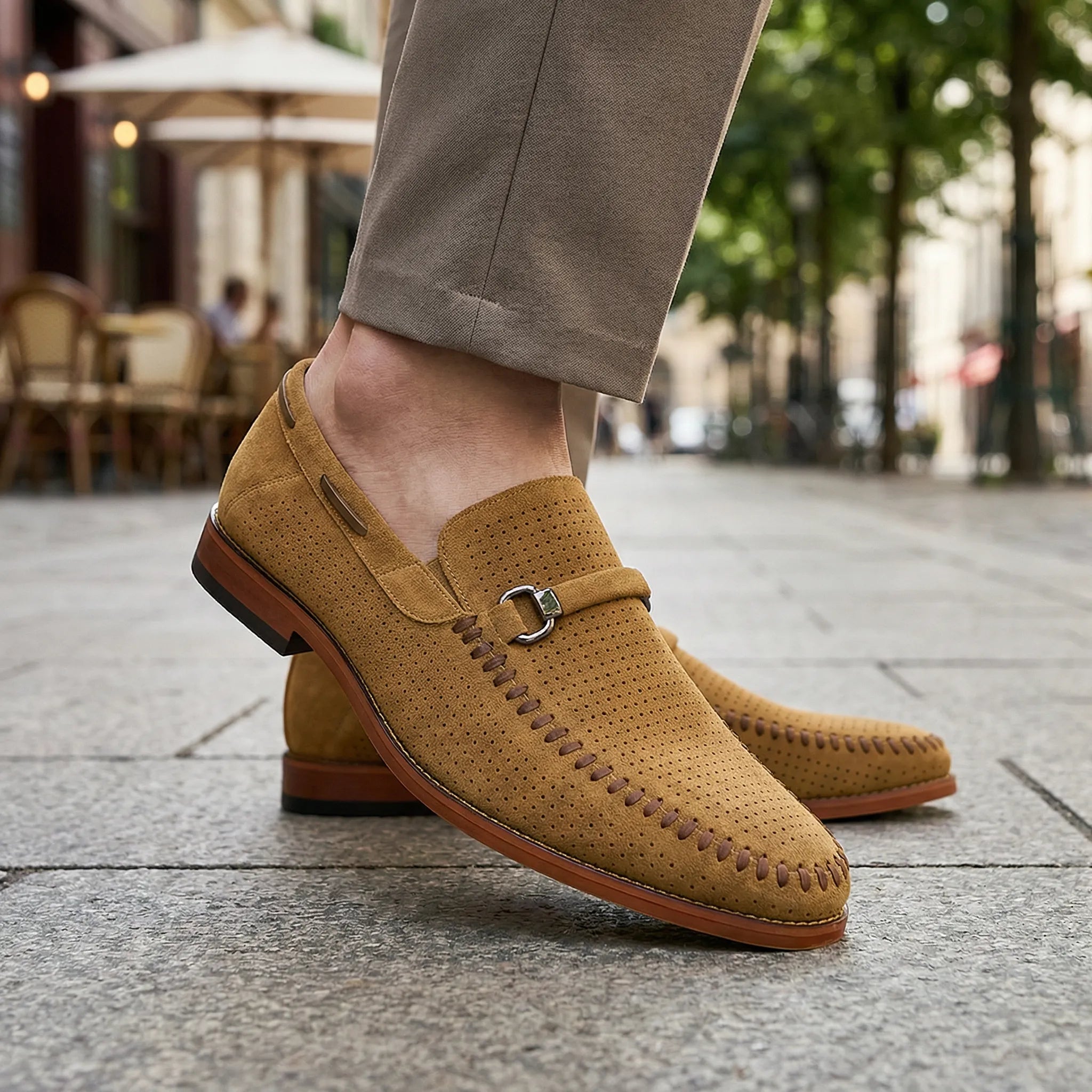 Mocassins pour homme | Mocassins élégants à enfiler avec perforations