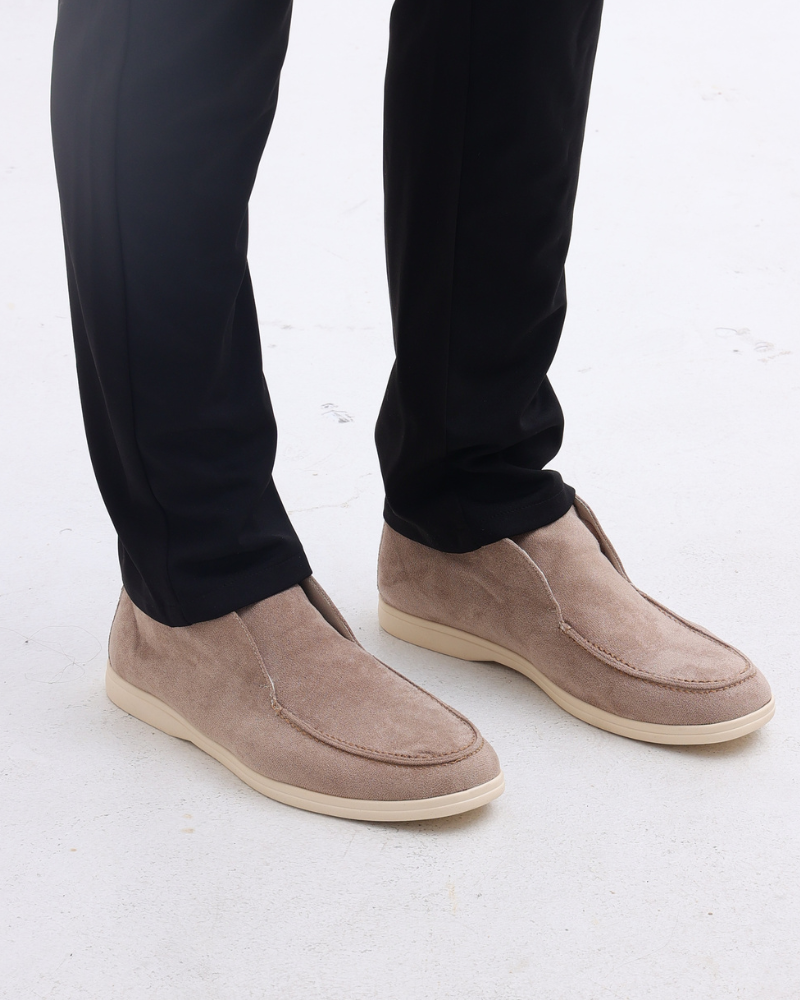Herresko i ruskind | Slip-ons med komfortabel sål