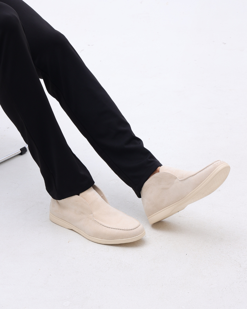 Herresko i ruskind | Slip-ons med komfortabel sål