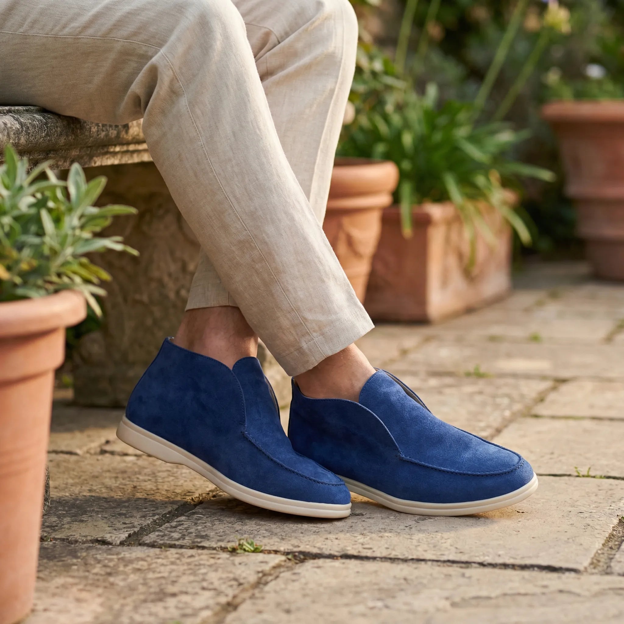Herresko i ruskind | Slip-ons med komfortabel sål