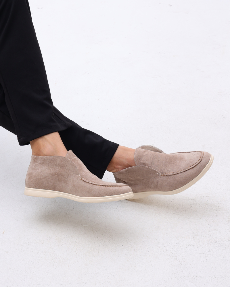 Herresko i ruskind | Slip-ons med komfortabel sål