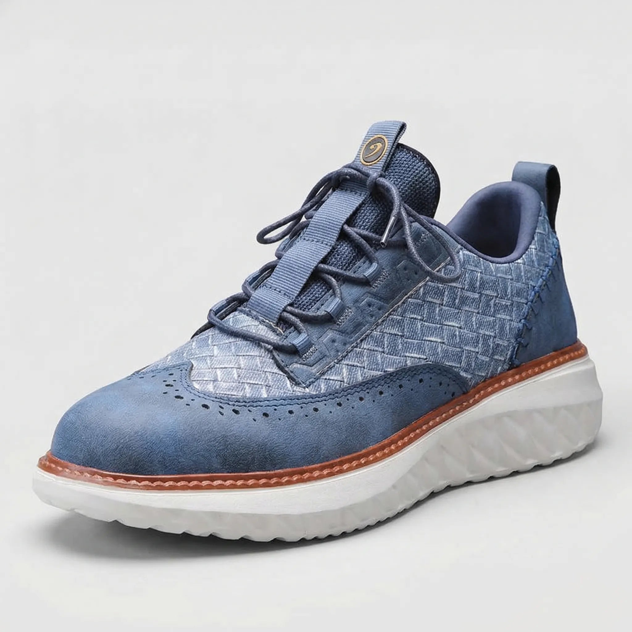 Herresneakers | Oxford sneaker med præget detalje og dæmpende sål