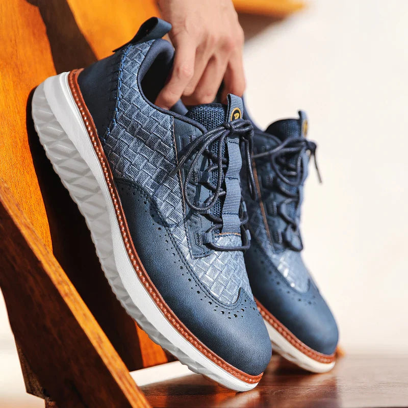 Herresneakers | Oxford sneaker med præget detalje og dæmpende sål