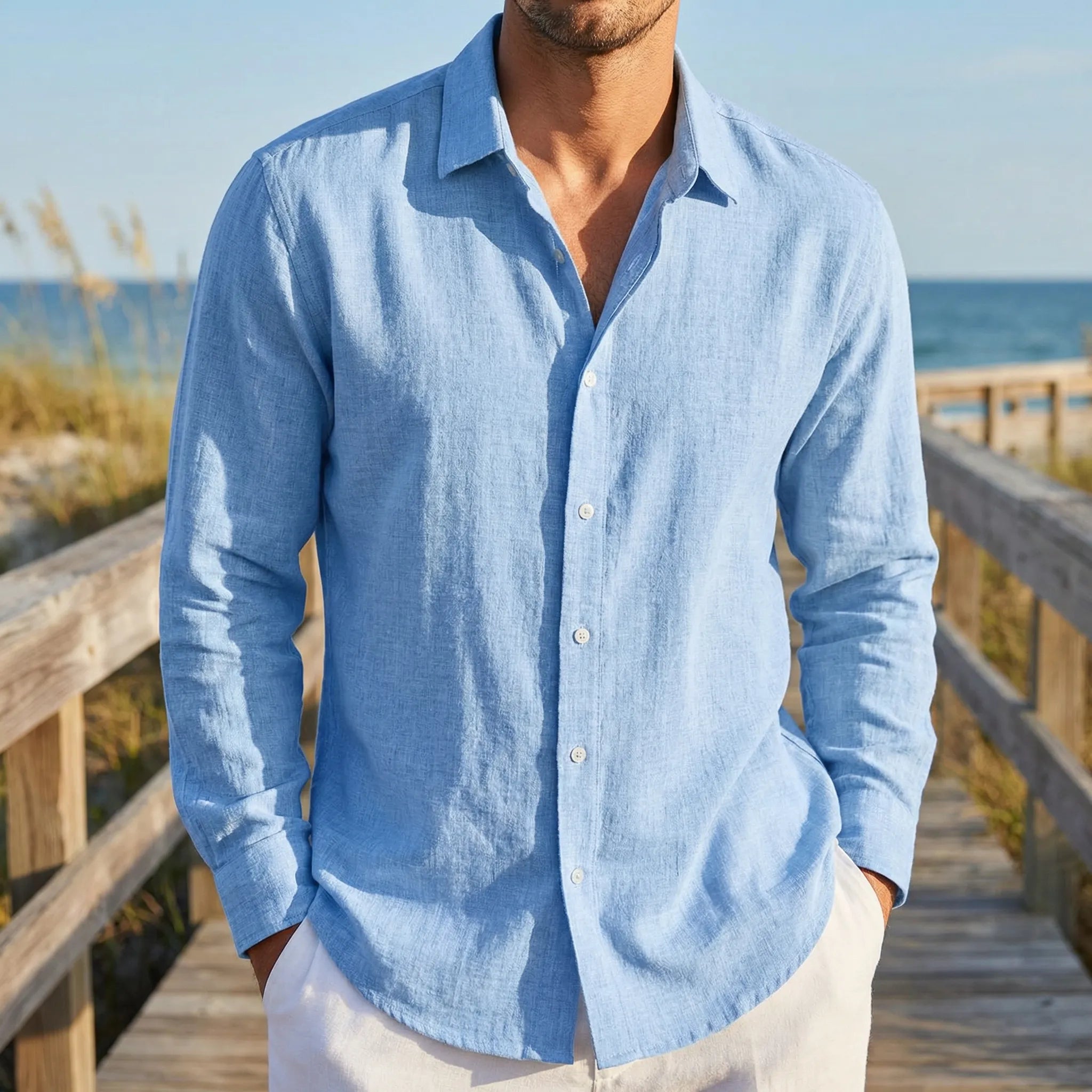 Hør skjorte herre | Let sommer skjorte