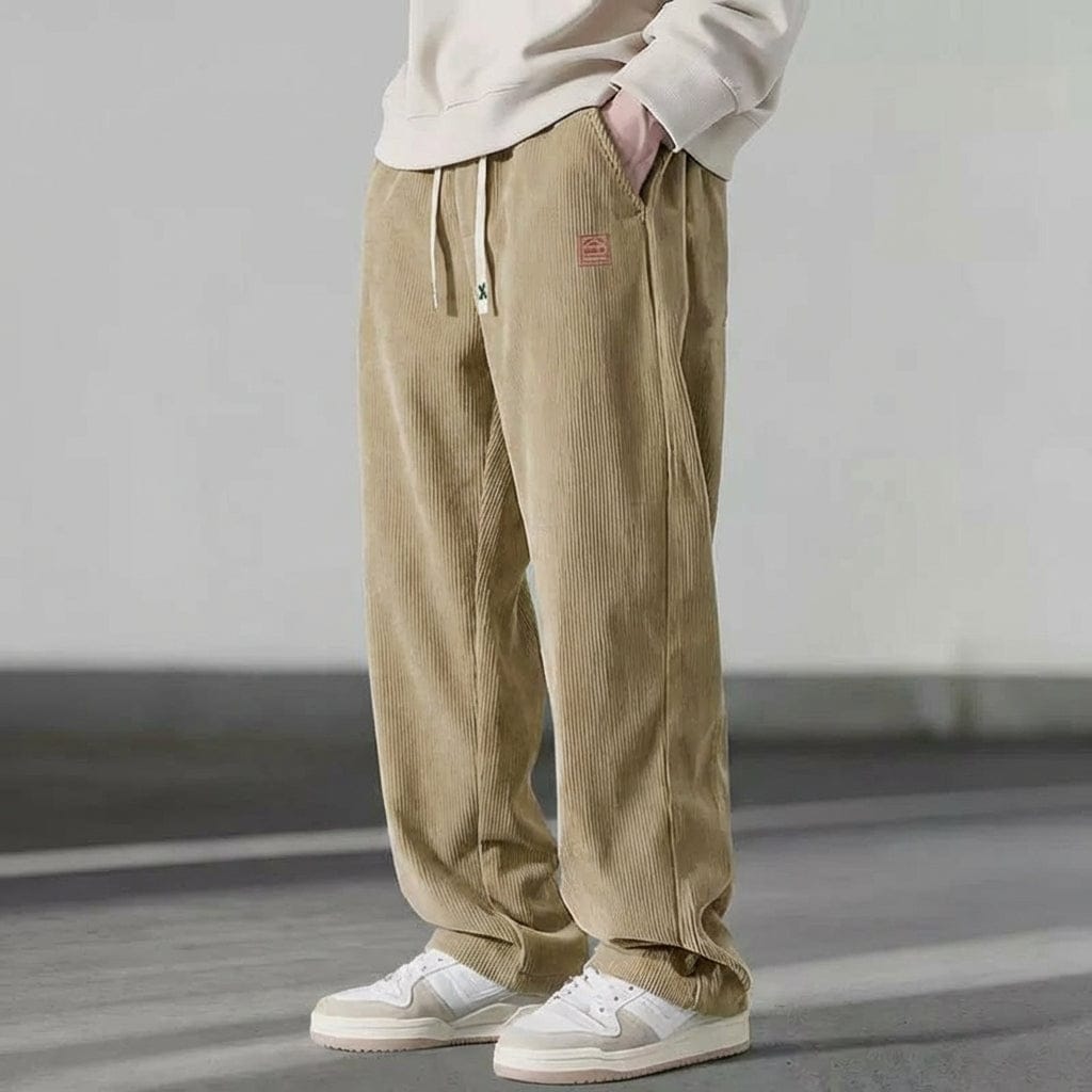Pantalons de jogging pour homme | Pantalons larges en velours à la coupe décontractée