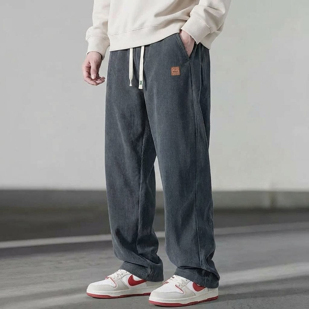 Pantalons de jogging pour homme | Pantalons larges en velours à la coupe décontractée