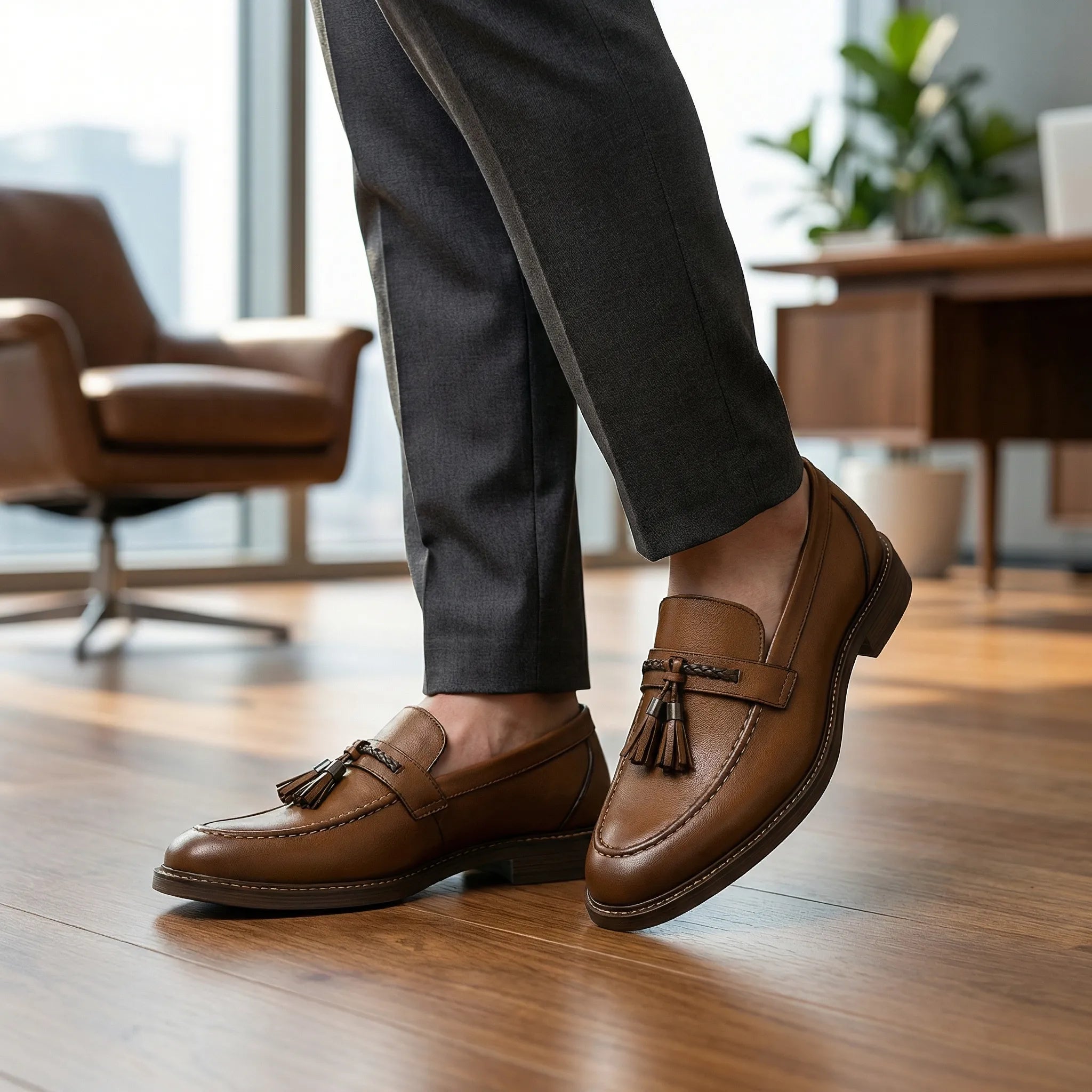 Mocassins pour homme | Chaussures élégantes à enfiler avec pompon
