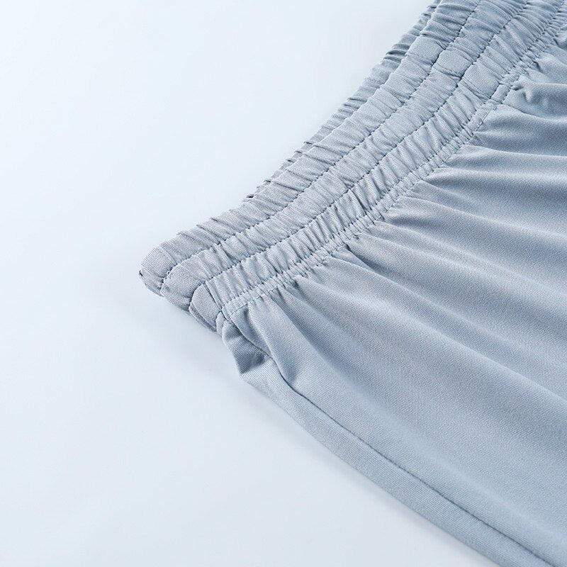 Loungewear sæt dame | Crop top med lange ærmer og brede bukser