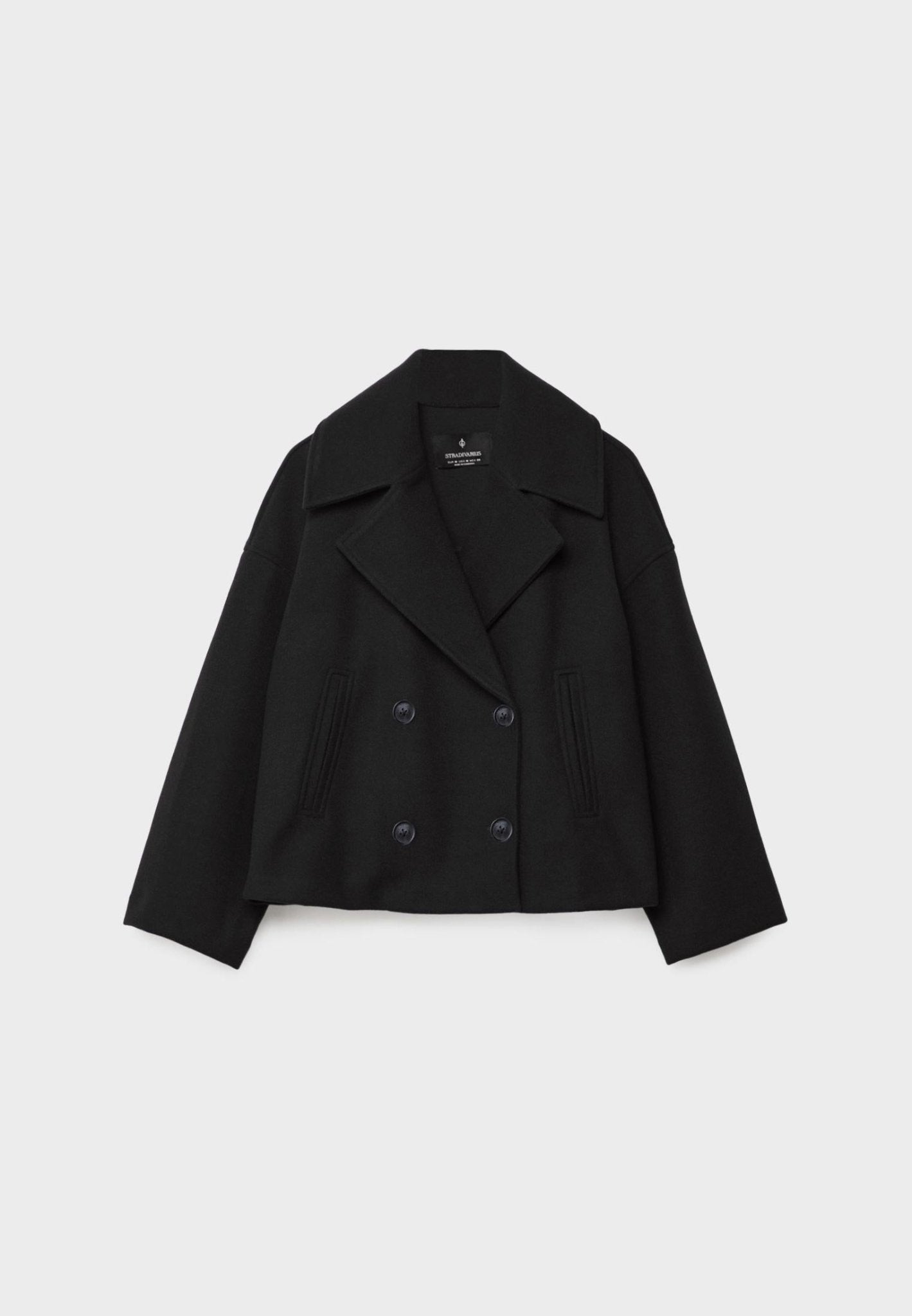 Veste mi-saison pour femme | Veste courte à double boutonnage et col