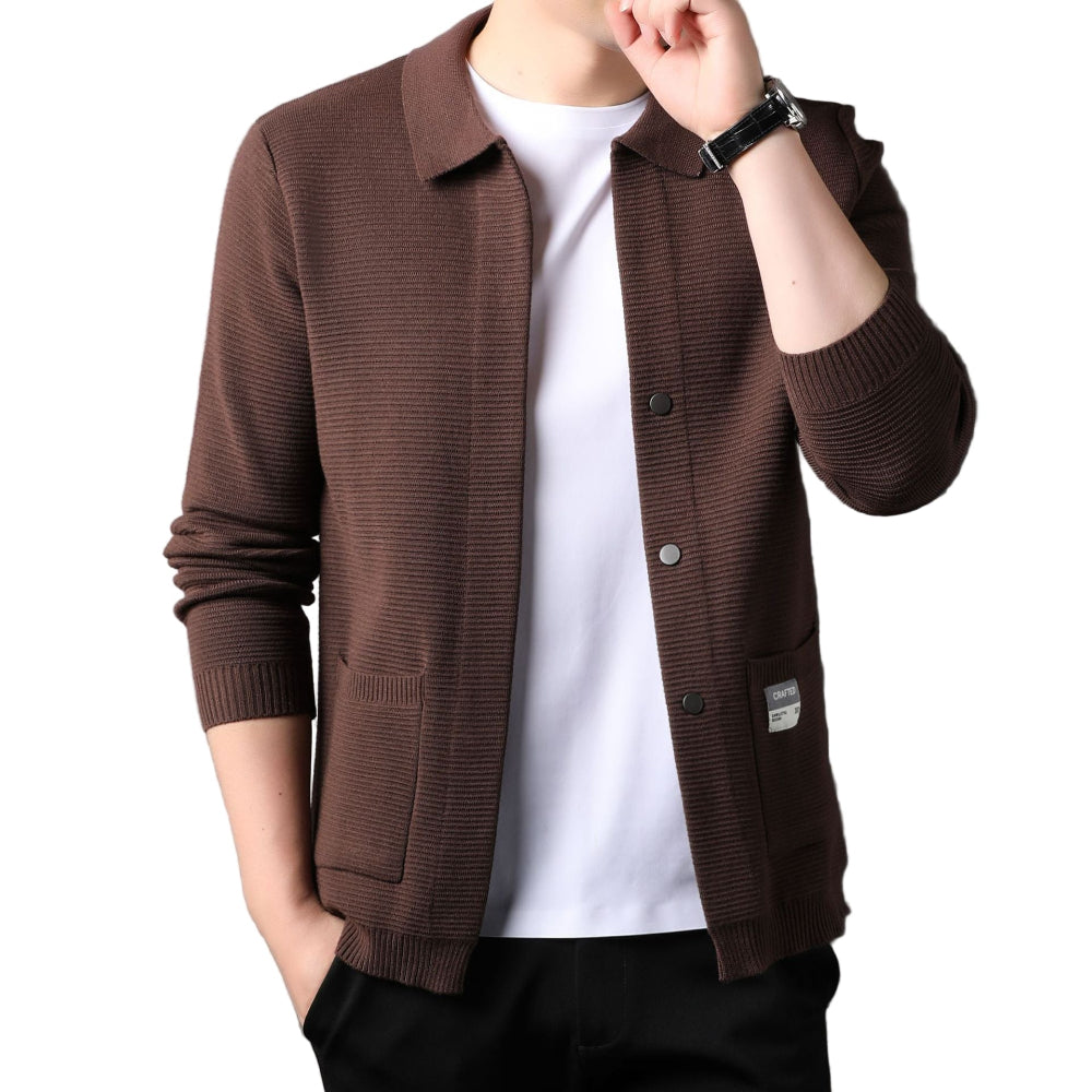 Herre cardigan | Klassisk striktrøje med knapper og tidløst design