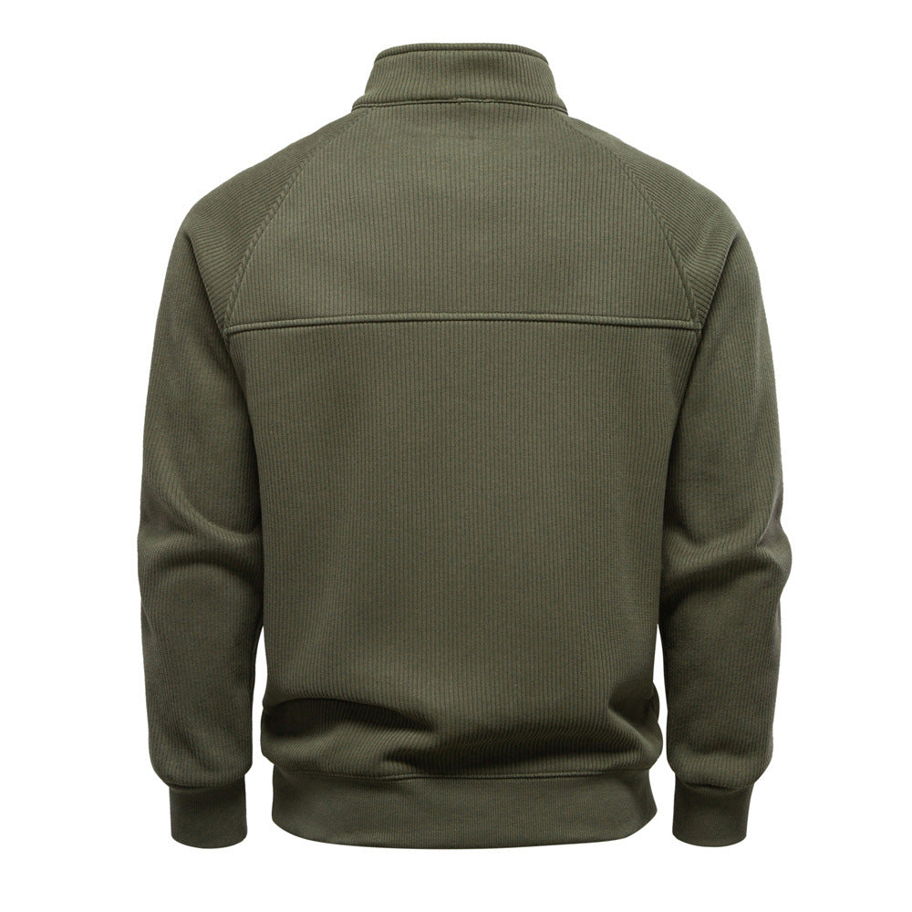 Klassisk fleece quarter zip trøje til hverdagskomfort