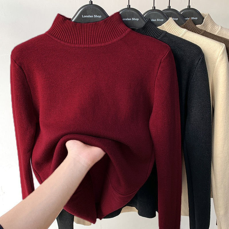 Dame sweater | Turtleneck strik med blød inderside