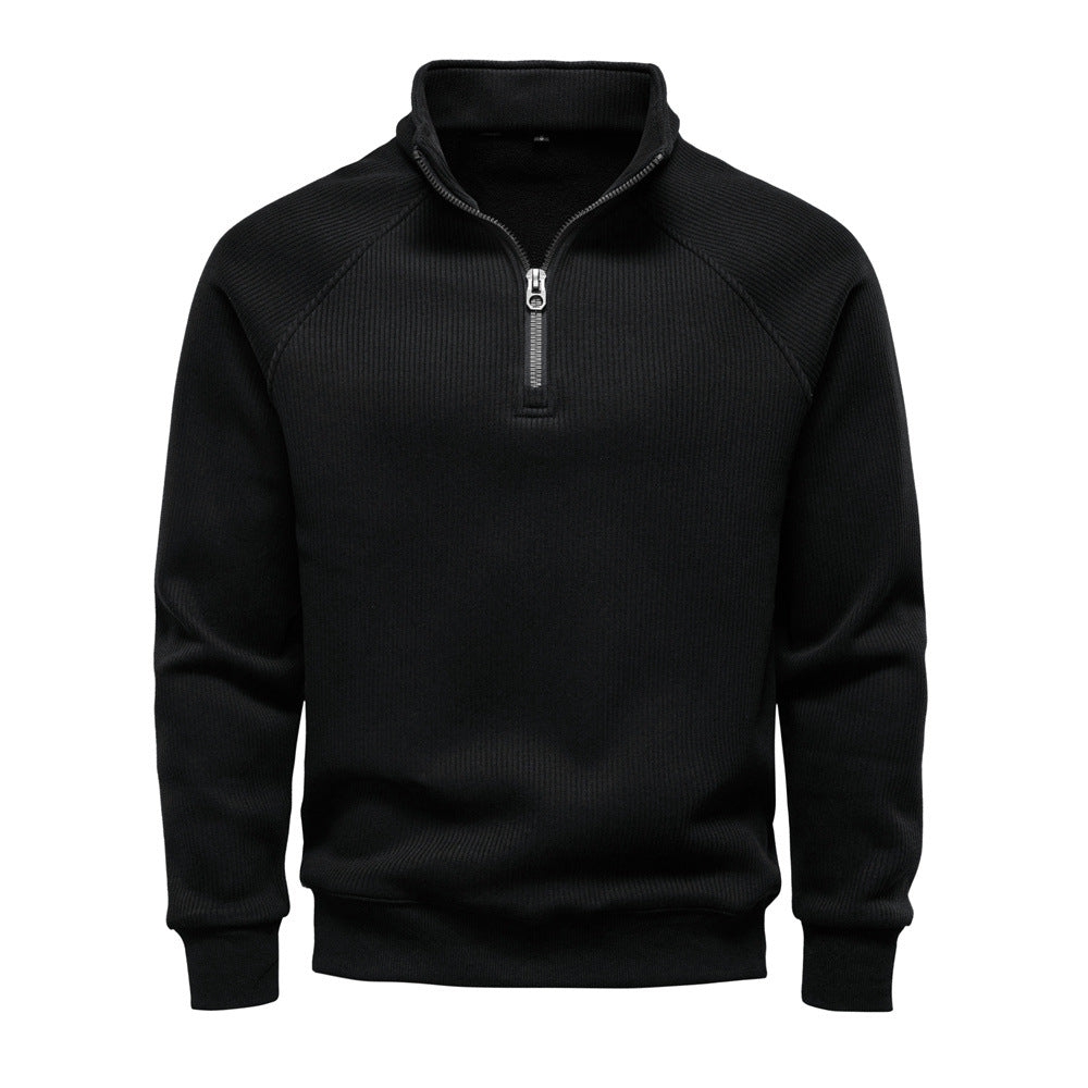 Klassisk fleece quarter zip trøje til hverdagskomfort