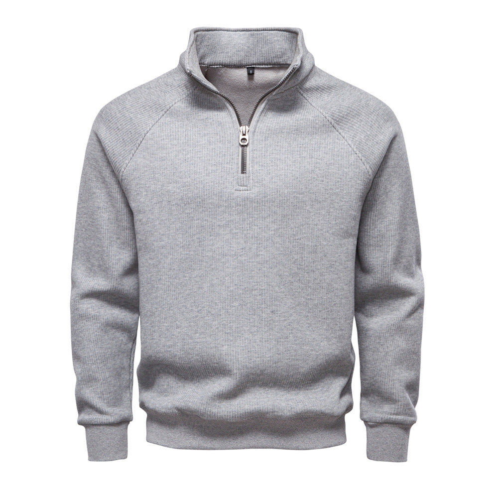Klassisk fleece quarter zip trøje til hverdagskomfort