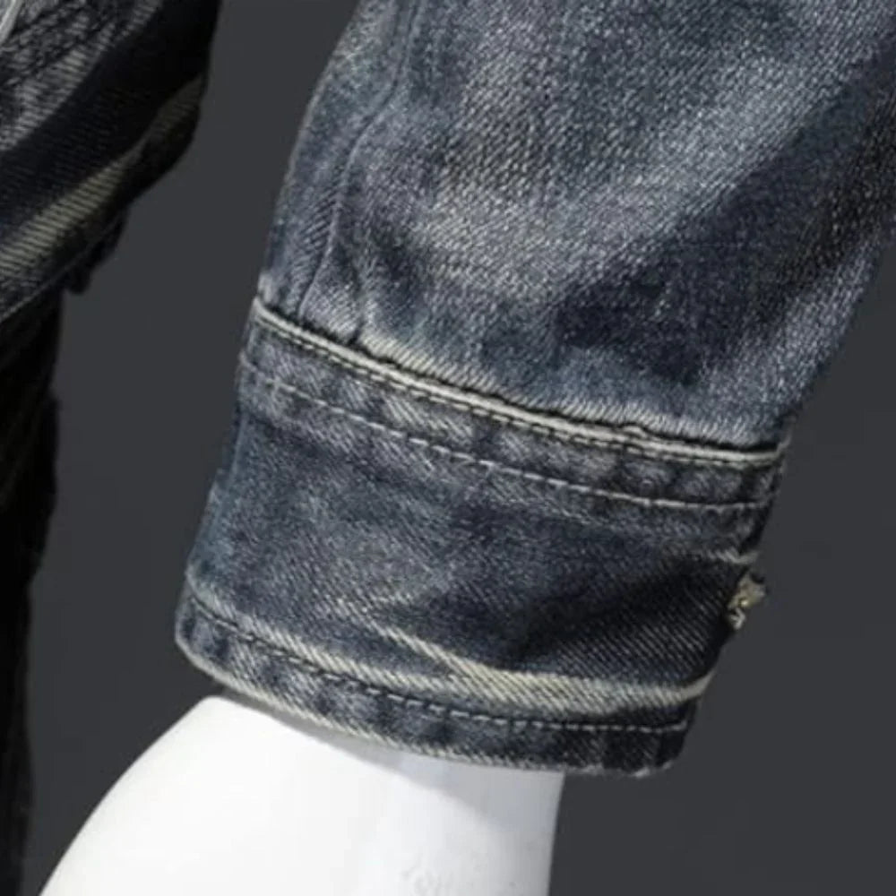 RICK | RETRO DENIMJAKKE MED LYNLÅS TIL HERRER