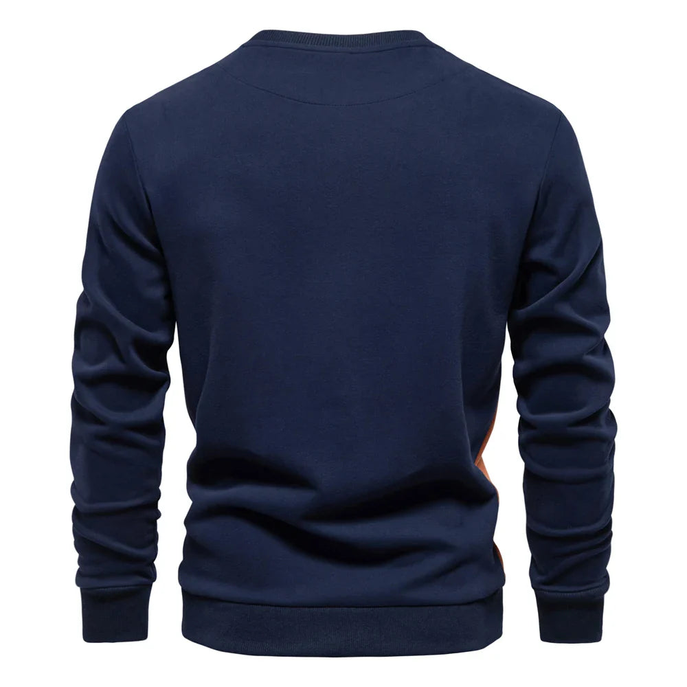Herre – Elegant strikket sweater med rund hals
